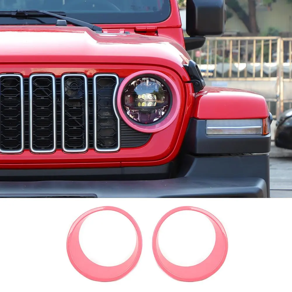 For 2024+ Jeep Wrangler JL/Gladiator JT Front Light Bezels Circle Trim - Image 11