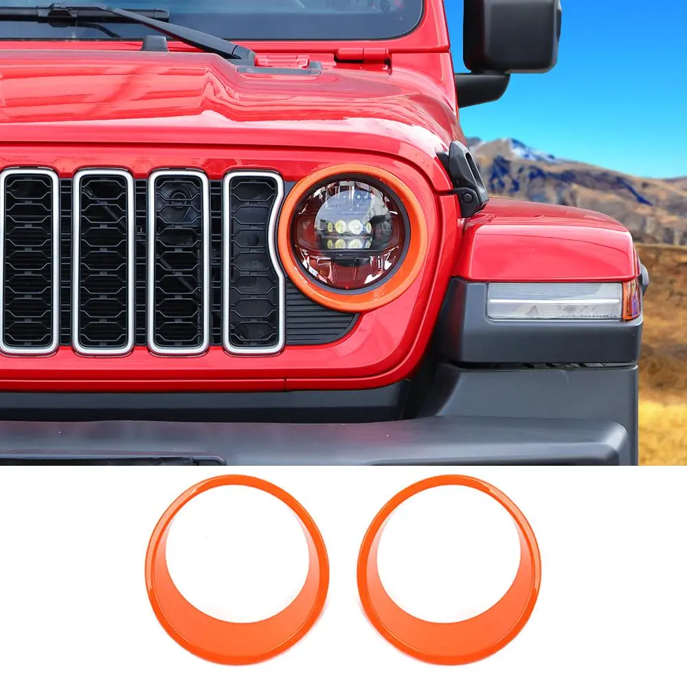 For 2024+ Jeep Wrangler JL/Gladiator JT Front Light Bezels Circle Trim - Image 14