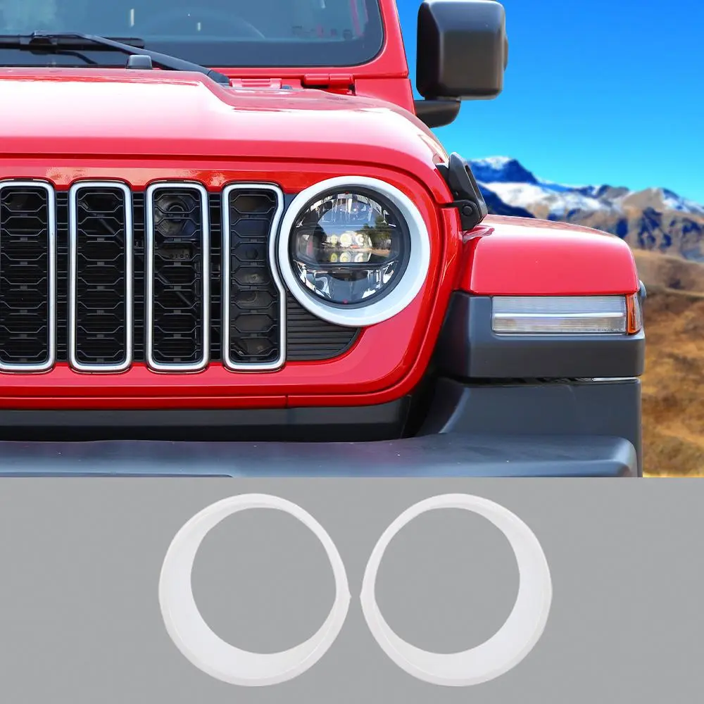 For 2024+ Jeep Wrangler JL/Gladiator JT Front Light Bezels Circle Trim - Image 15