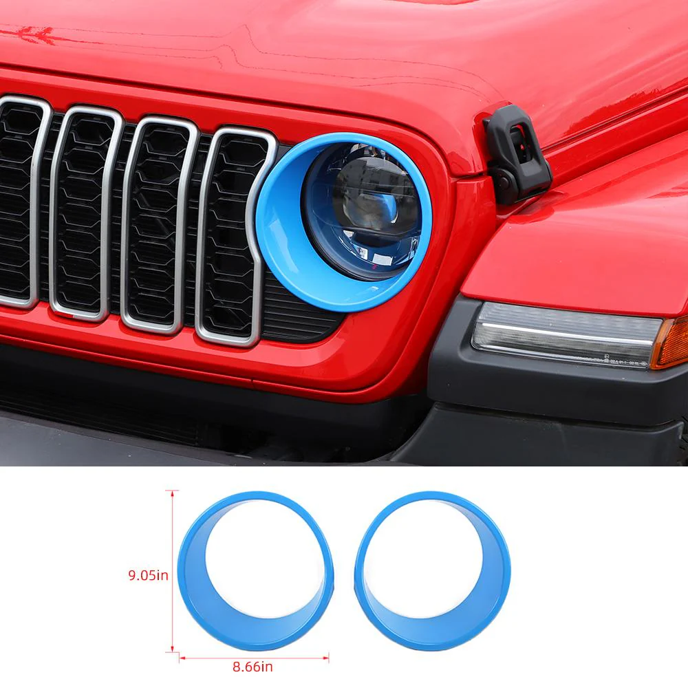 For 2024+ Jeep Wrangler JL/Gladiator JT Front Light Bezels Circle Trim - Image 16