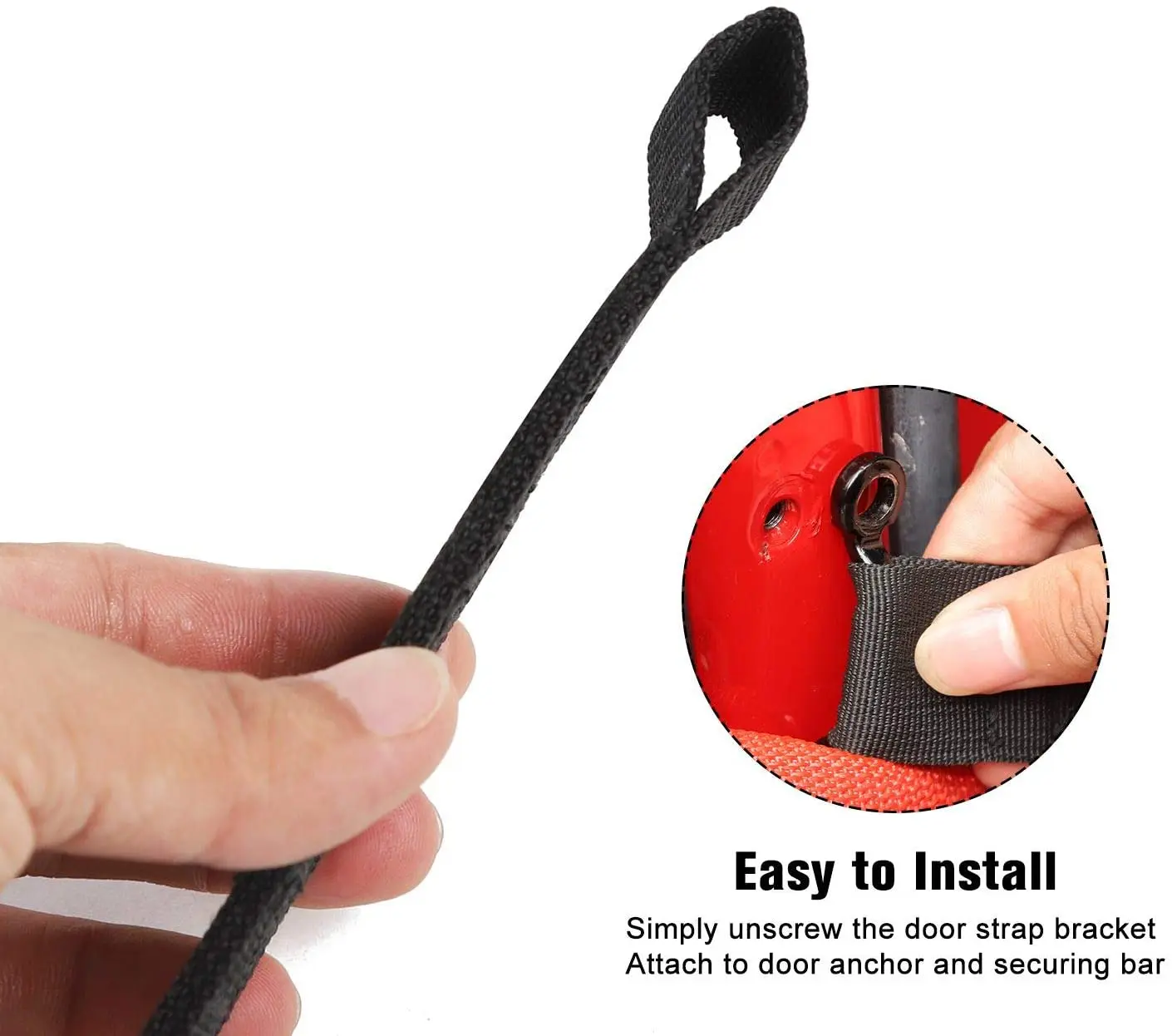 For Jeep Wrangler CJ YJ TJ JK Front & Rear Heavy Duty Door Limiting Check Strap 2PCS - Image 4