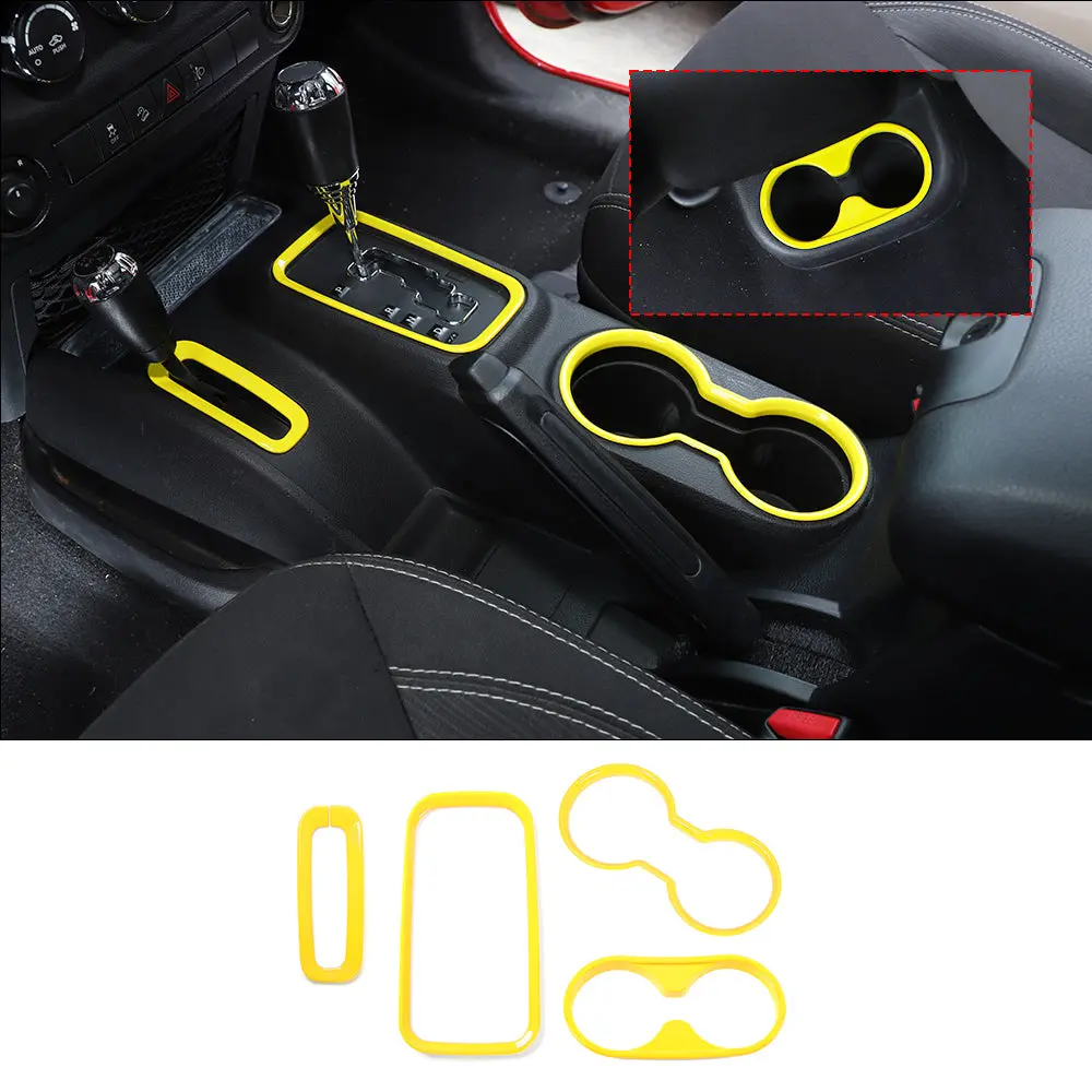 For 2011–2018 Jeep Wrangler JK & JKU – Front & Rear Water Cup Holder & Gear Shift Transfer Bezel Trim - Image 17