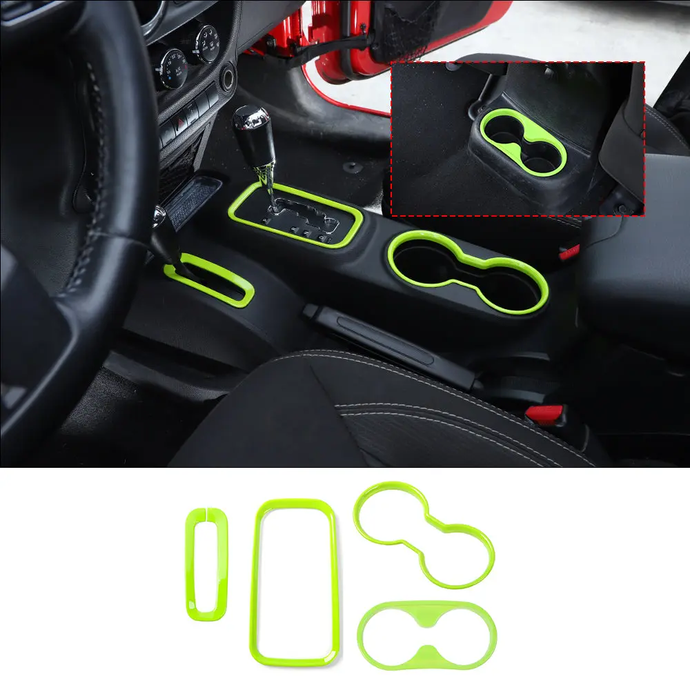 For 2011–2018 Jeep Wrangler JK & JKU – Front & Rear Water Cup Holder & Gear Shift Transfer Bezel Trim - Image 18