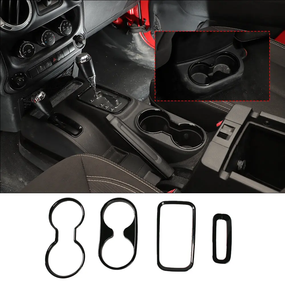 For 2011–2018 Jeep Wrangler JK & JKU – Front & Rear Water Cup Holder & Gear Shift Transfer Bezel Trim - Image 22