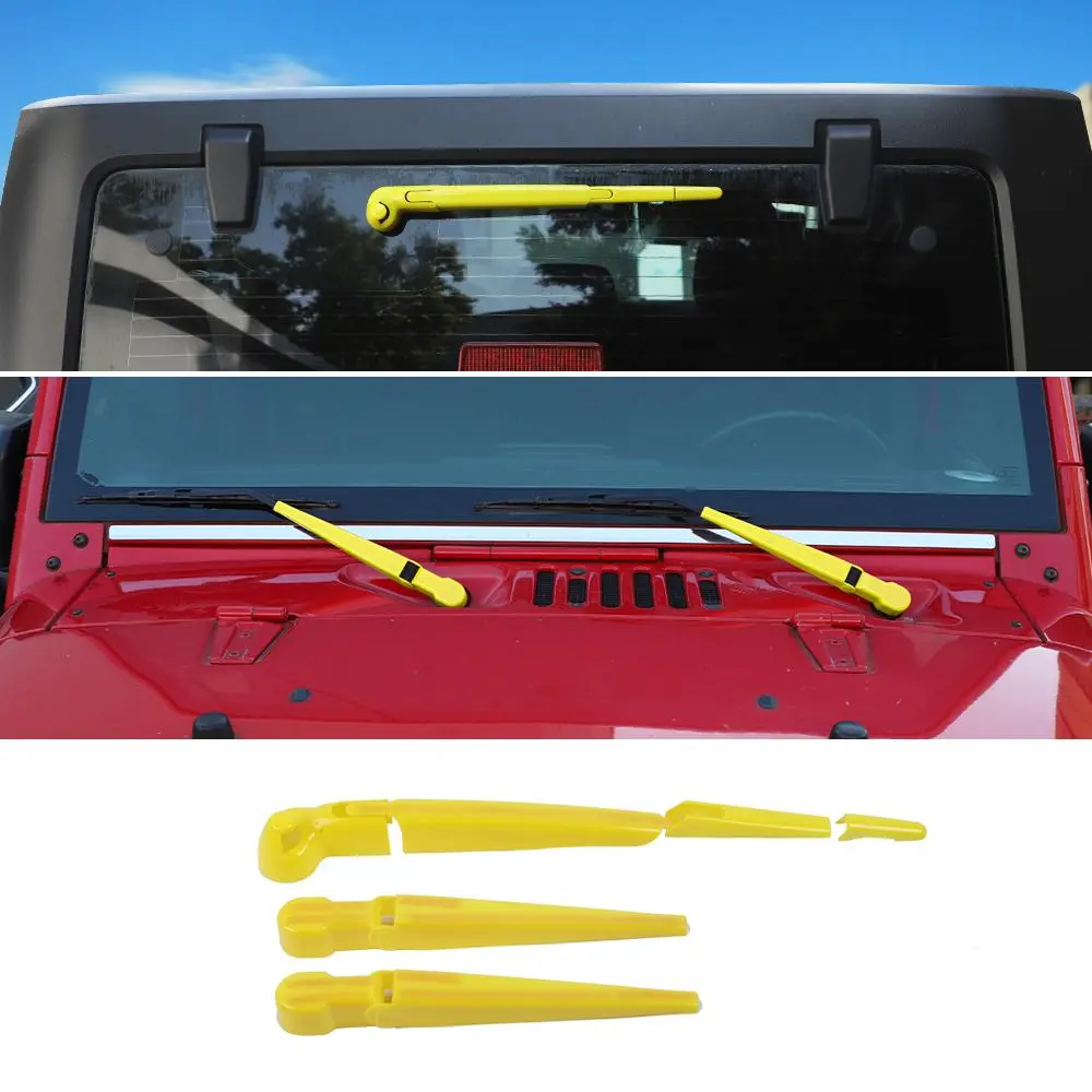 For 2007-2018 Jeep Wrangler JK Front & Rear Window Windshield Wiper Decor Cover Trim - Image 12