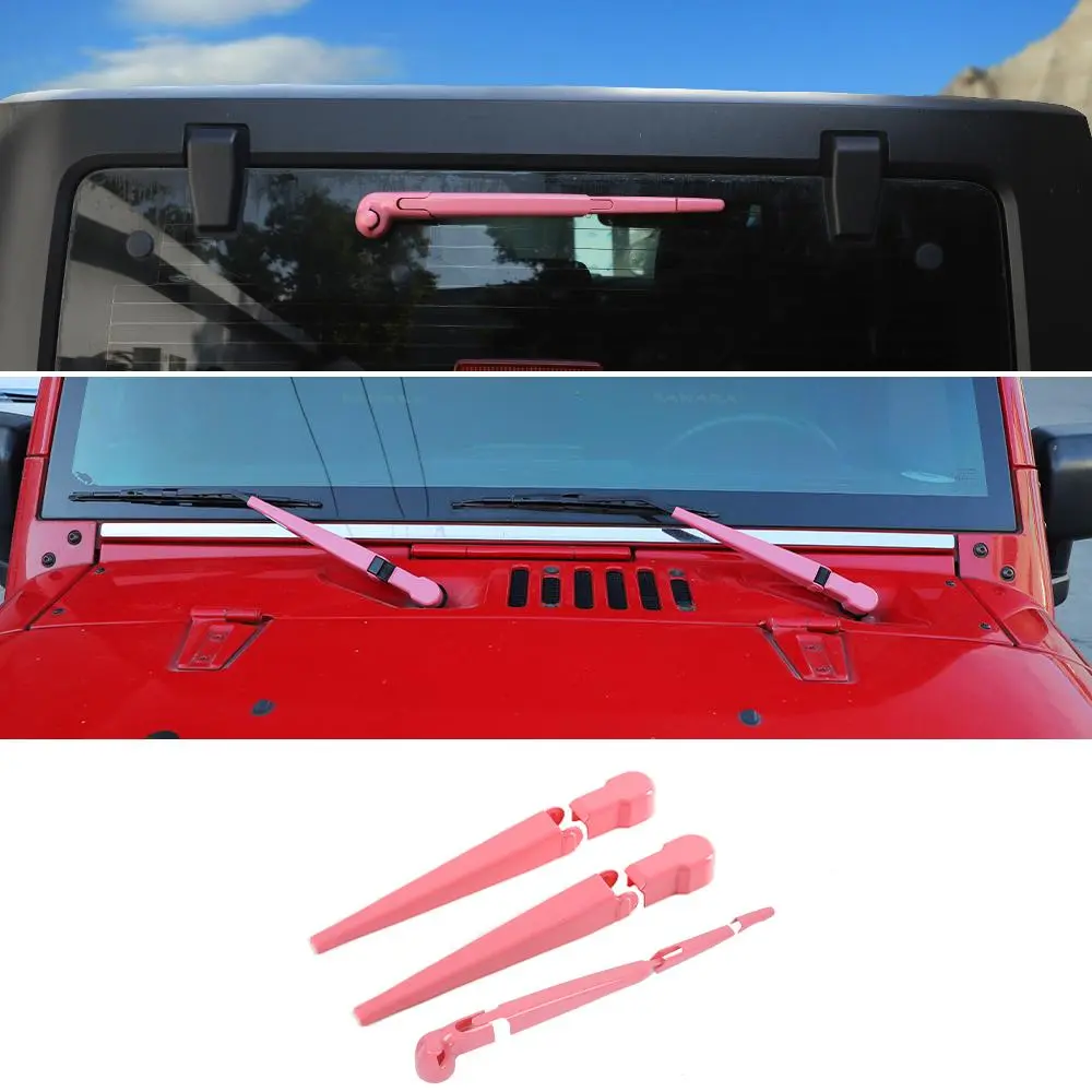 For 2007-2018 Jeep Wrangler JK Front & Rear Window Windshield Wiper Decor Cover Trim - Image 13