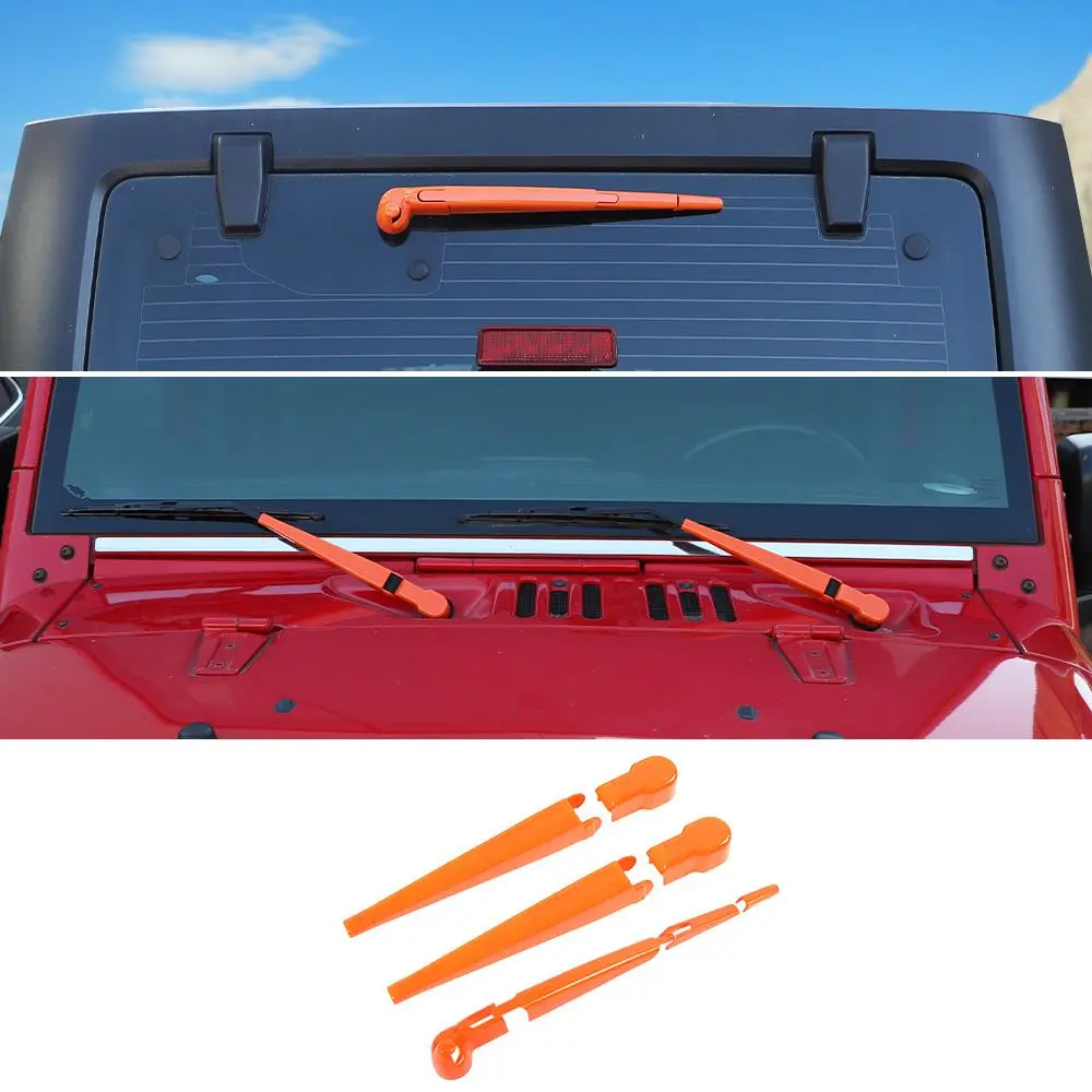 For 2007-2018 Jeep Wrangler JK Front & Rear Window Windshield Wiper Decor Cover Trim - Image 14