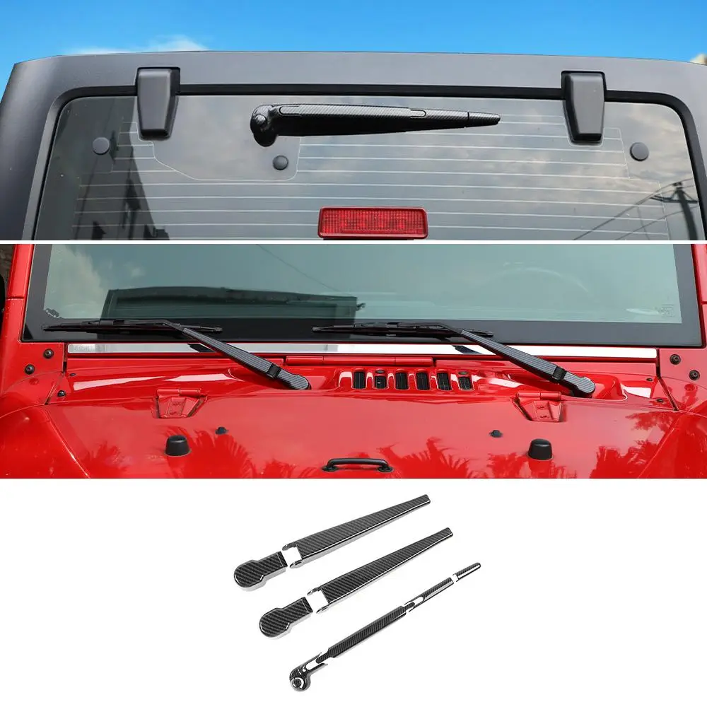 For 2007-2018 Jeep Wrangler JK Front & Rear Window Windshield Wiper Decor Cover Trim - Image 17