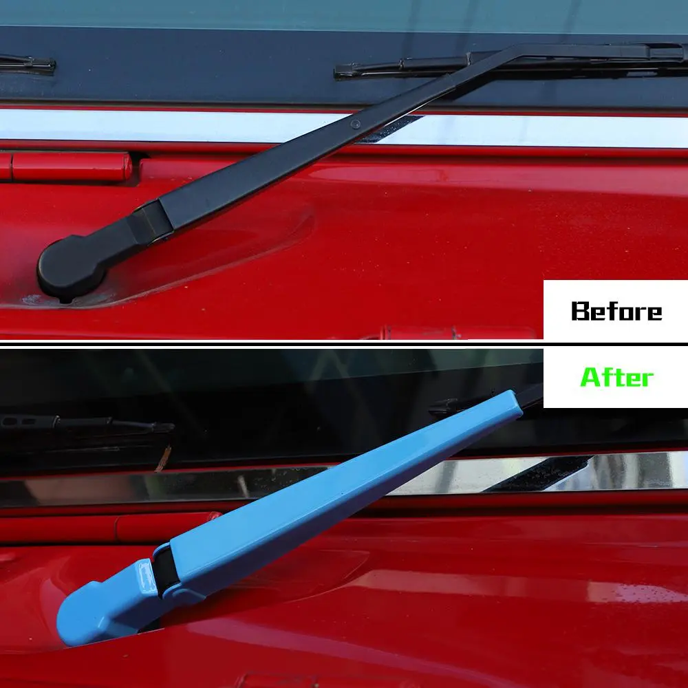 For 2007-2018 Jeep Wrangler JK Front & Rear Window Windshield Wiper Decor Cover Trim - Image 2
