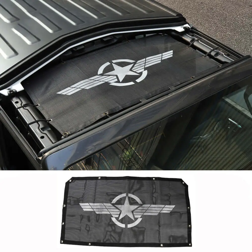 For 2018+ Jeep Wrangler JL JLU Gladiator JT Half-Length Mesh Bikini Top Sunshade – UV Protection Soft Roof Cover