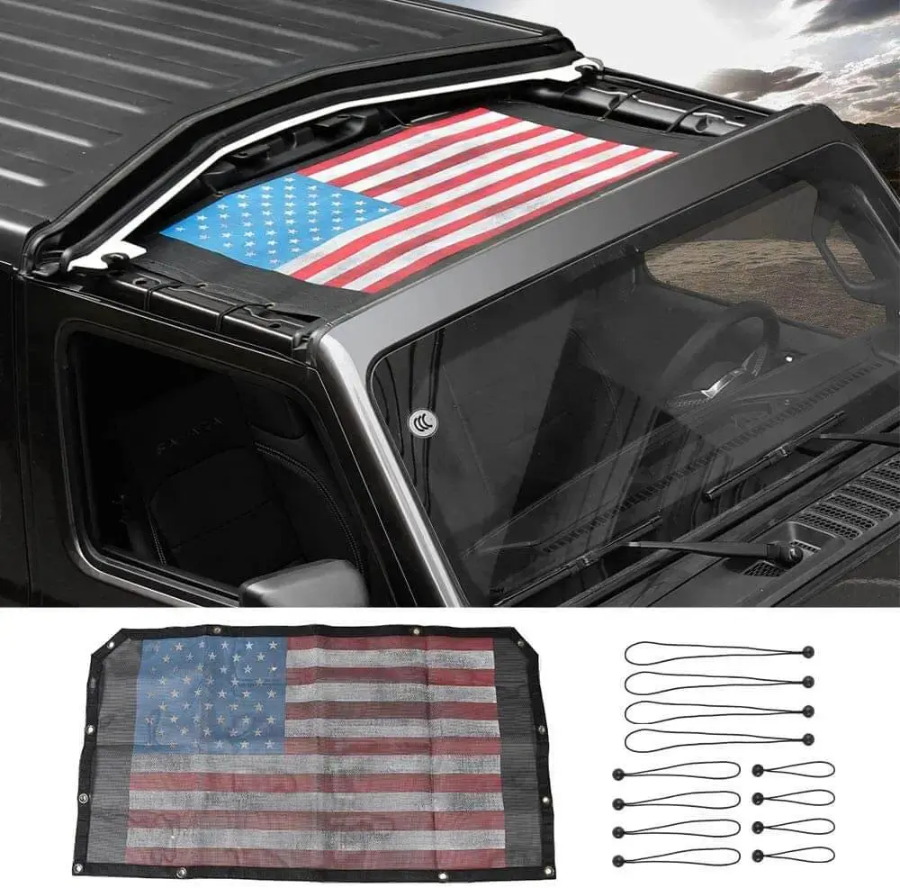 For 2018+ Jeep Wrangler JL JLU Gladiator JT Half-Length Mesh Bikini Top Sunshade – UV Protection Soft Roof Cover - Image 10
