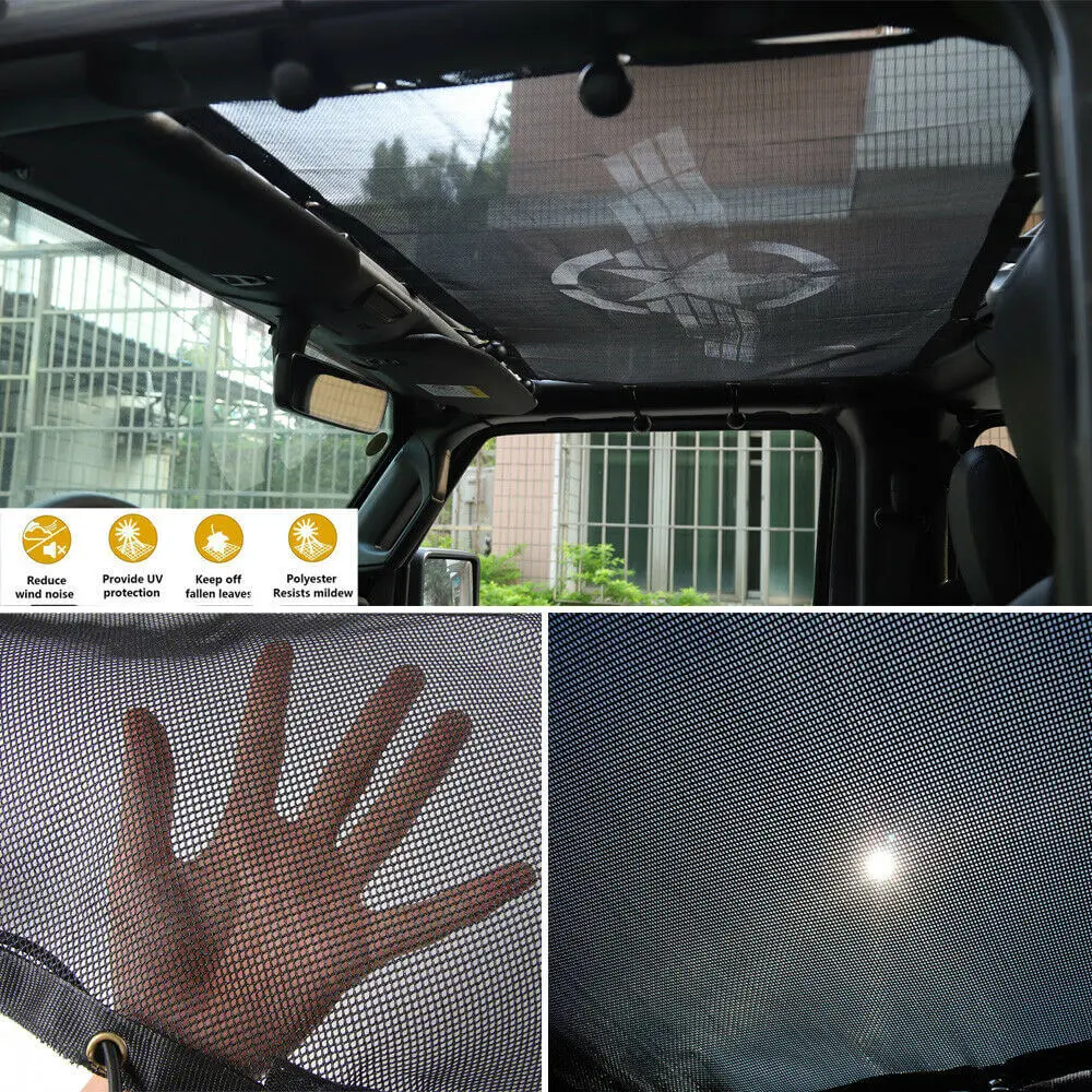 For 2018+ Jeep Wrangler JL JLU Gladiator JT Half-Length Mesh Bikini Top Sunshade – UV Protection Soft Roof Cover - Image 4