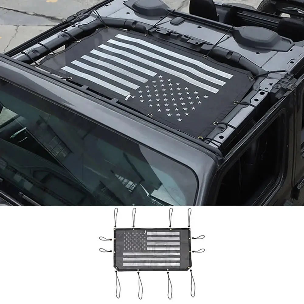 For 2018+ Jeep Wrangler JL JLU Gladiator JT Half-Length Mesh Bikini Top Sunshade – UV Protection Soft Roof Cover - Image 8