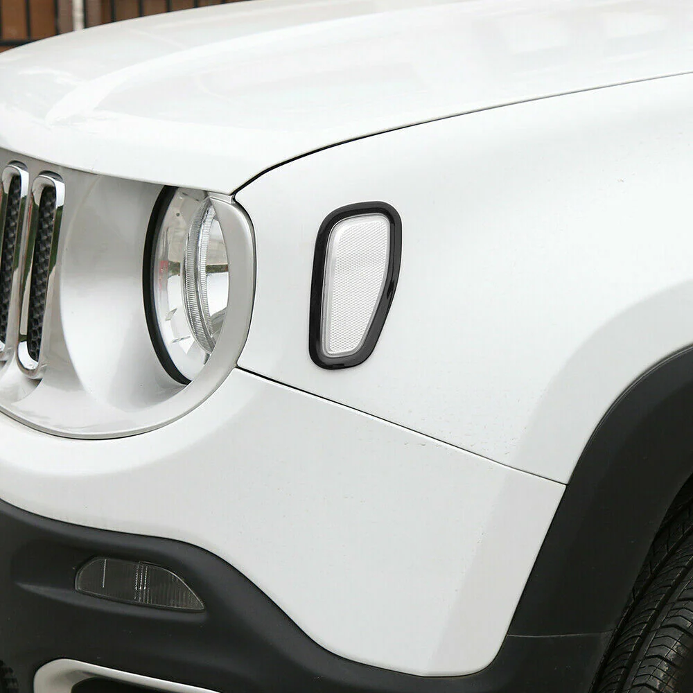 For 2015+ Jeep Renegade Front Side Fender Light Lamp Bezels Trim - Image 4