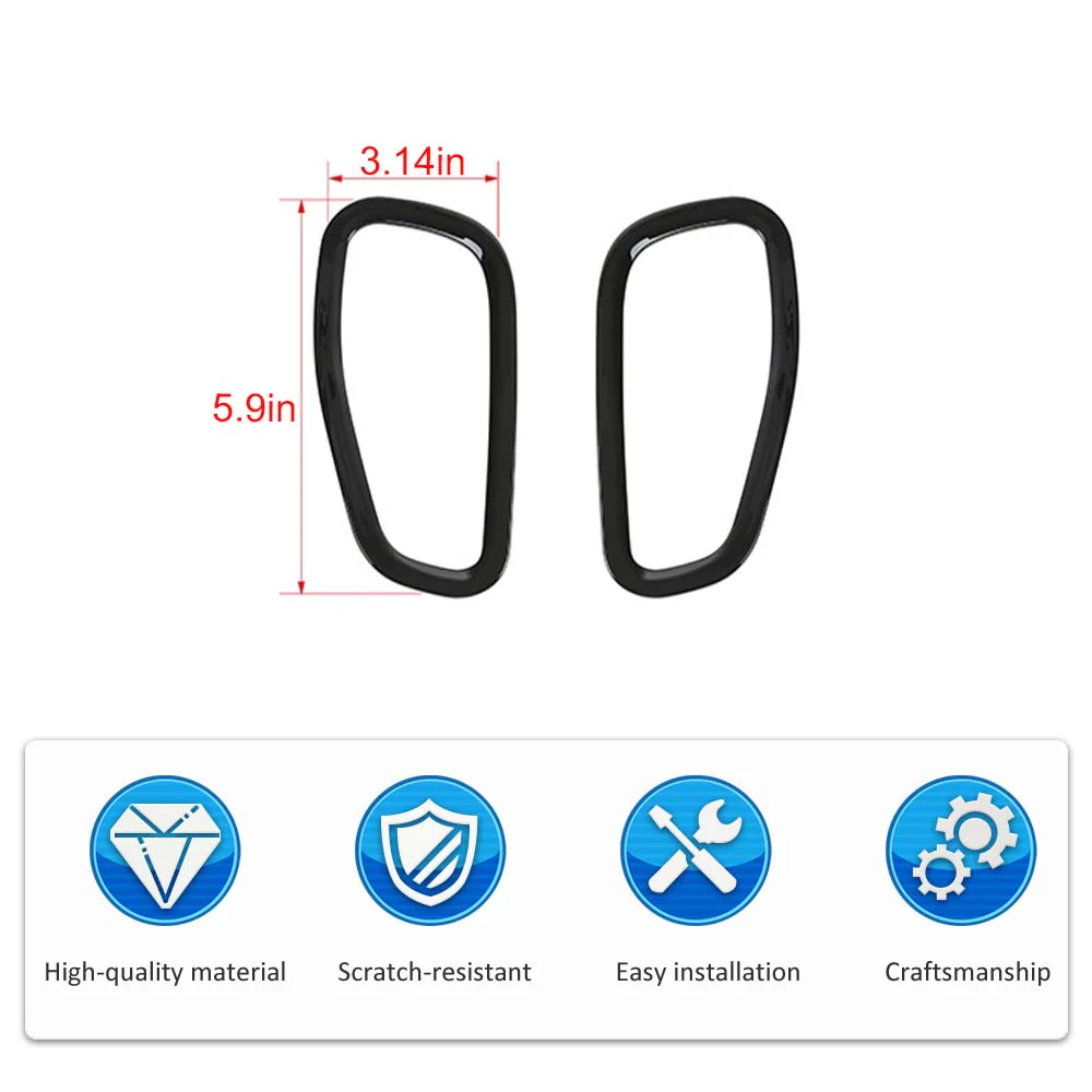 For 2015+ Jeep Renegade Front Side Fender Light Lamp Bezels Trim - Image 7
