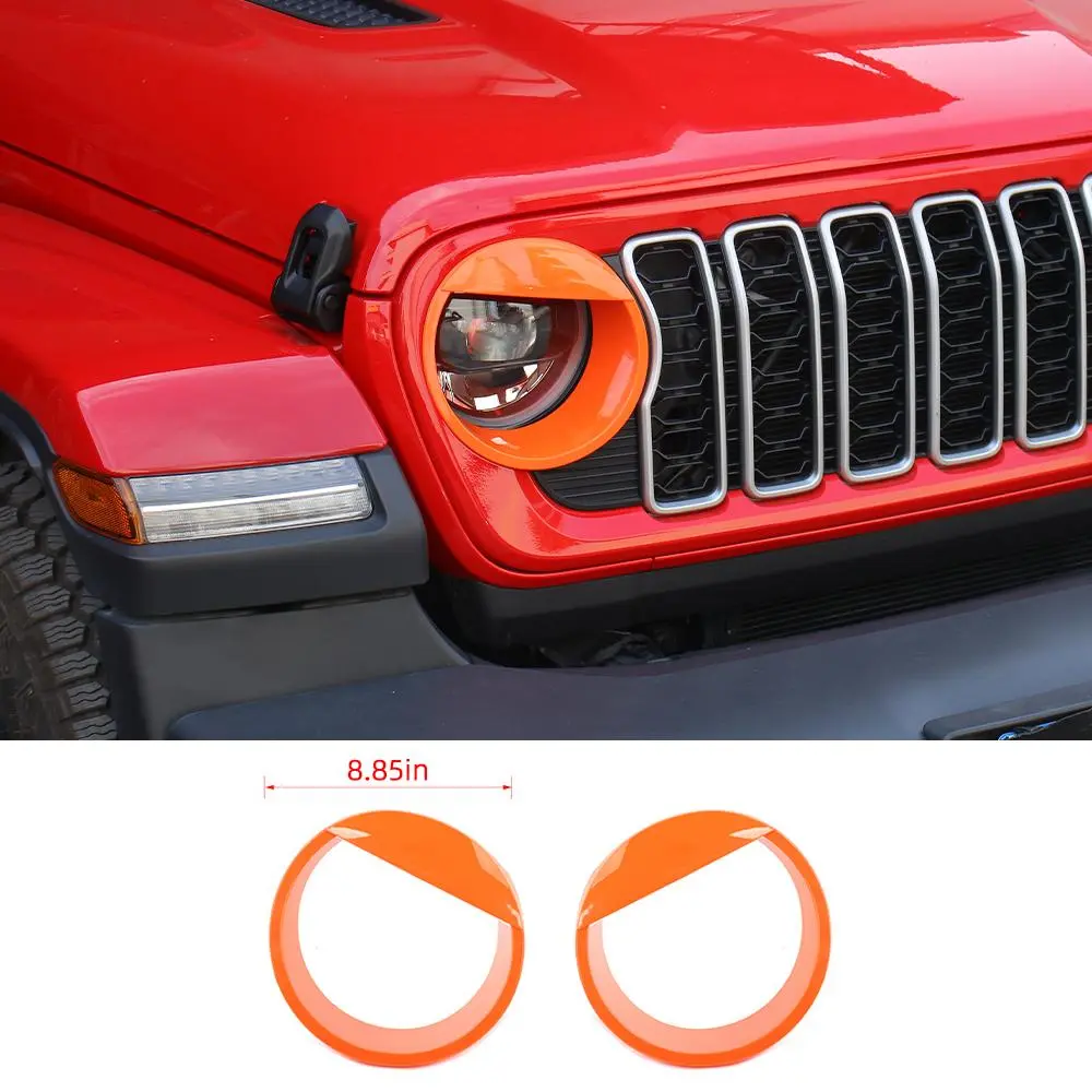 For 2024+ Jeep Wrangler JL/Gladiator JT Front Side Headlight Lamp Moldings Angry Eyes Bezels Trim - Image 7