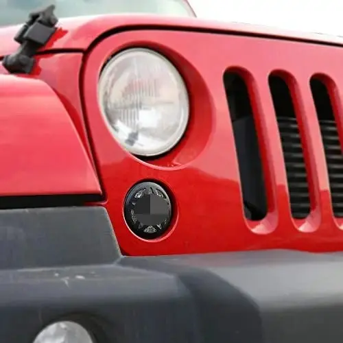 For 2007-2018 Jeep Wrangler JK JKU Front Turn Signal Light Guard Trim Star Front Lamp Blinker Insert Pentagram - Image 3