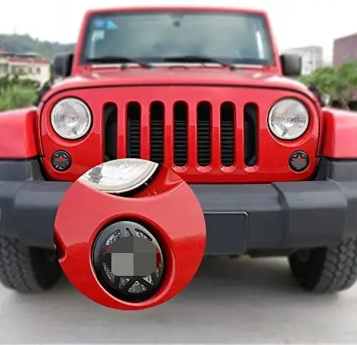 For 2007-2018 Jeep Wrangler JK JKU Front Turn Signal Light Guard Trim Star Front Lamp Blinker Insert Pentagram - Image 5