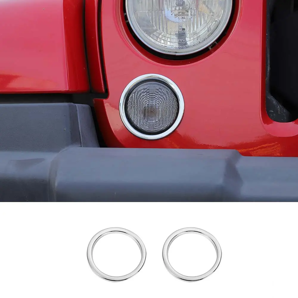 For 2007-2018 Jeep Wrangler JK JKU Front Turn Signal Light Trim Ring Bezel - Image 11
