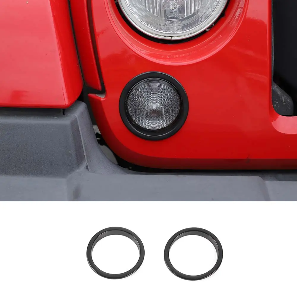 For 2007-2018 Jeep Wrangler JK JKU Front Turn Signal Light Trim Ring Bezel - Image 12