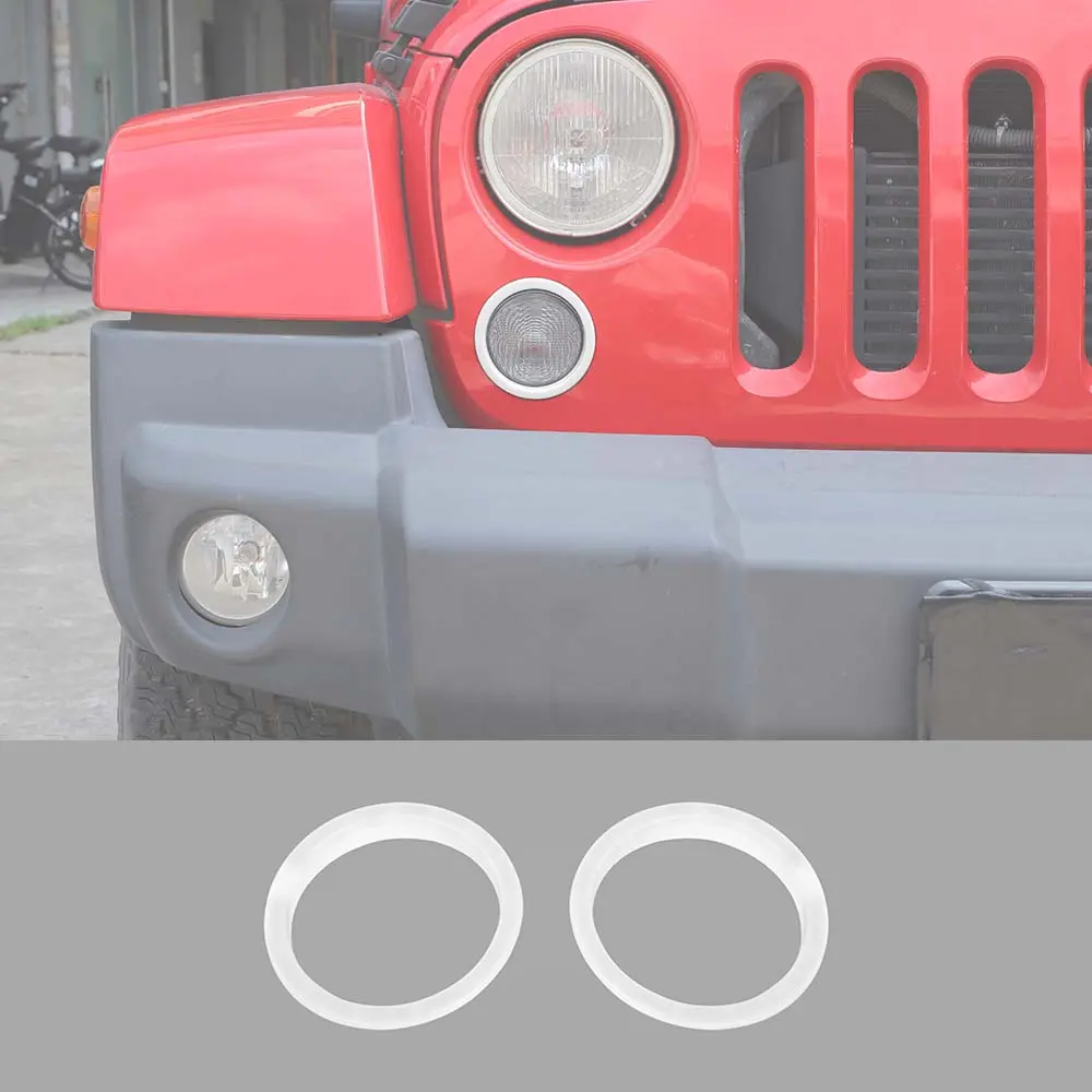 For 2007-2018 Jeep Wrangler JK JKU Front Turn Signal Light Trim Ring Bezel - Image 22