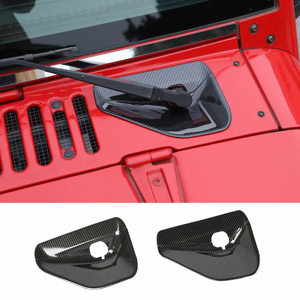 For 2007-2018 Jeep Wrangler JK JKU 2 Set Front Windshield Wiper Base Trim Cover - Hood Accent