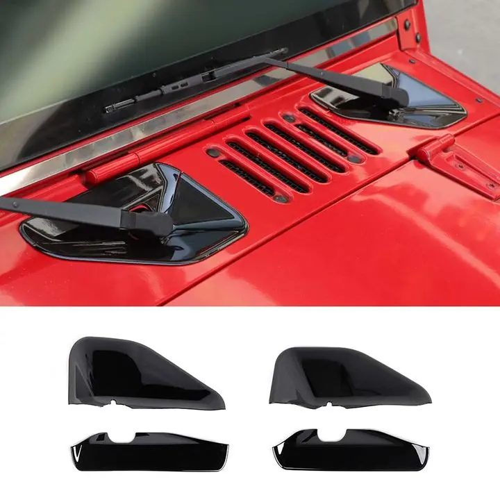 For 2007-2018 Jeep Wrangler JK JKU 2 Set Front Windshield Wiper Base Trim Cover - Hood Accent - Image 8