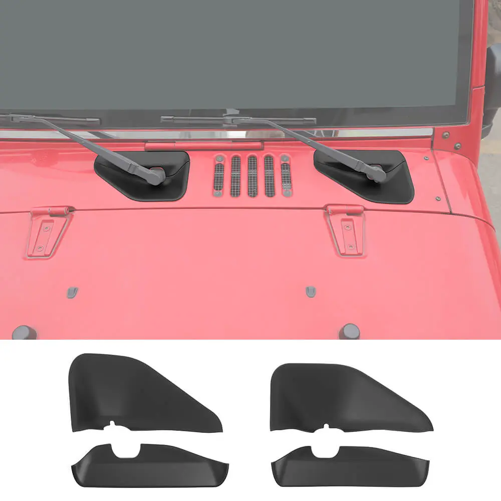 For 2007-2018 Jeep Wrangler JK JKU 2 Set Front Windshield Wiper Base Trim Cover - Hood Accent - Image 9