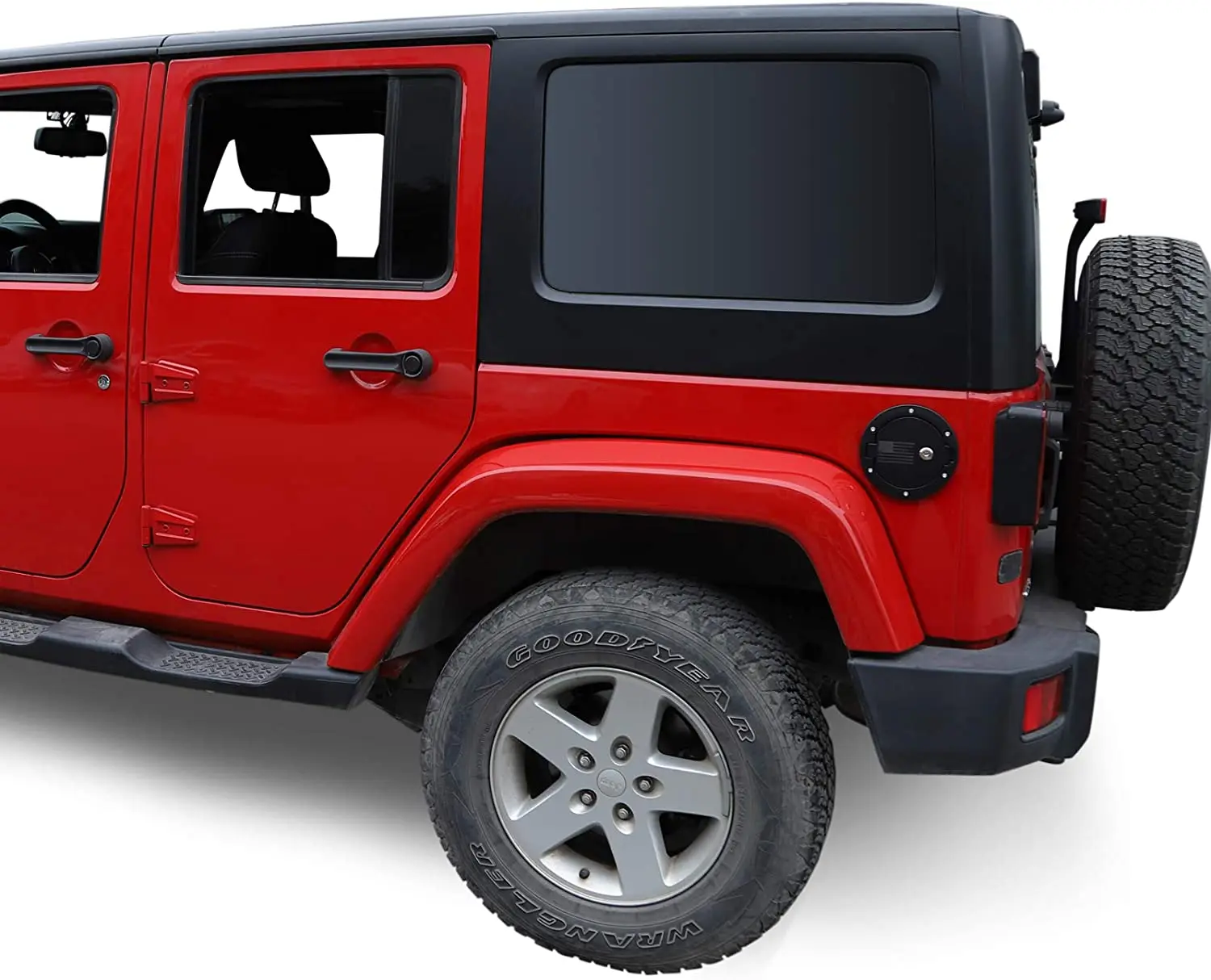For 2007-2018 Jeep Wrangler JK JKU Fuel Door Cover Locking Gas Cap Cover, American Flag - Image 5