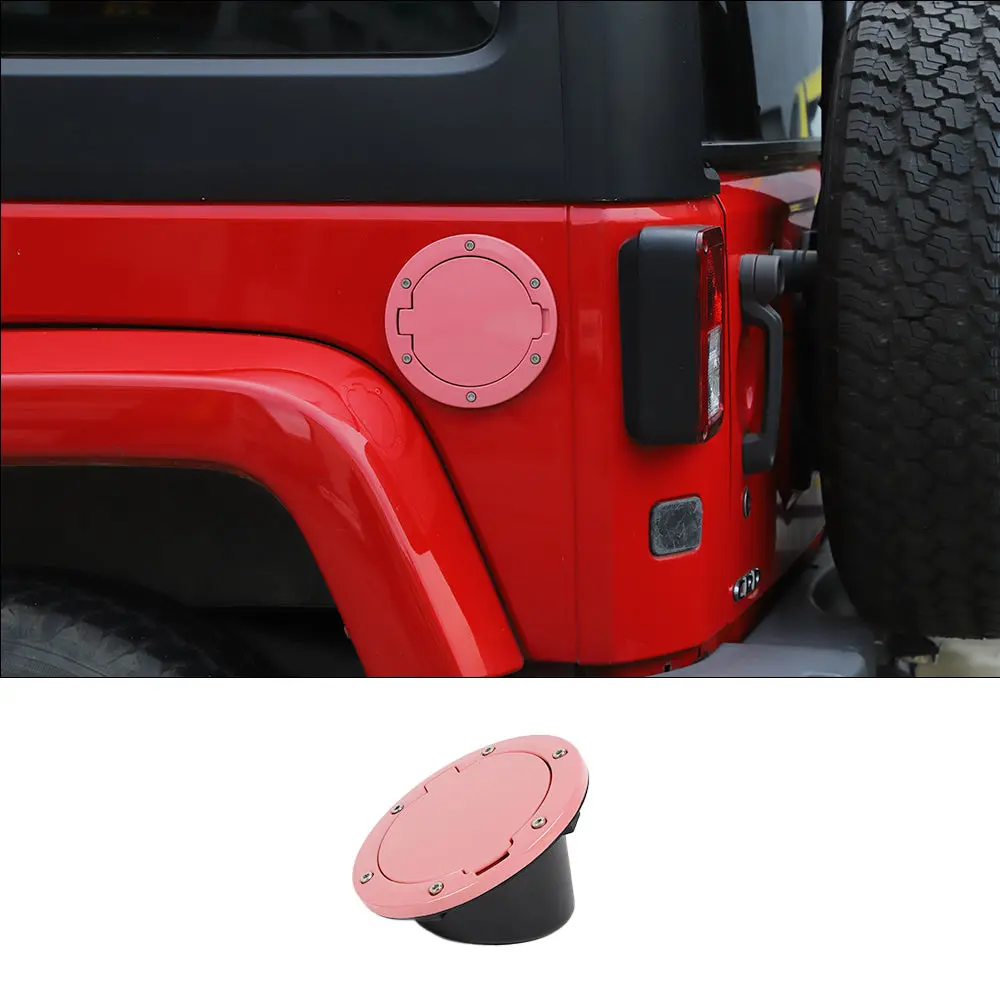 For 2007-2018 Jeep Wrangler JK JKU Fuel Filler Cover Gas Cap Tank Door Aluminum Alloy - Image 12