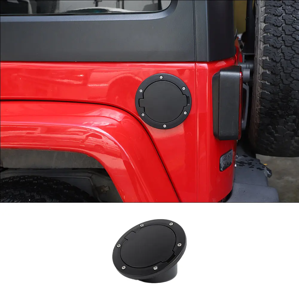 For 2007-2018 Jeep Wrangler JK JKU Fuel Filler Cover Gas Cap Tank Door Aluminum Alloy - Image 16