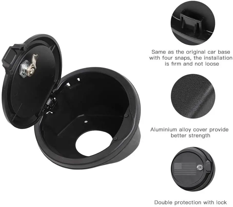 For 2018+ Jeep Wrangler JL JLU Fuel Filler Locking Gas Tank Door Cap Cover US Flag NOT FIT 4XE - Image 5