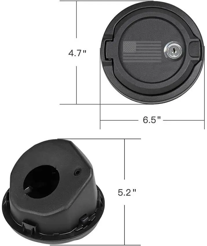 For 2018+ Jeep Wrangler JL JLU Fuel Filler Locking Gas Tank Door Cap Cover US Flag NOT FIT 4XE - Image 6