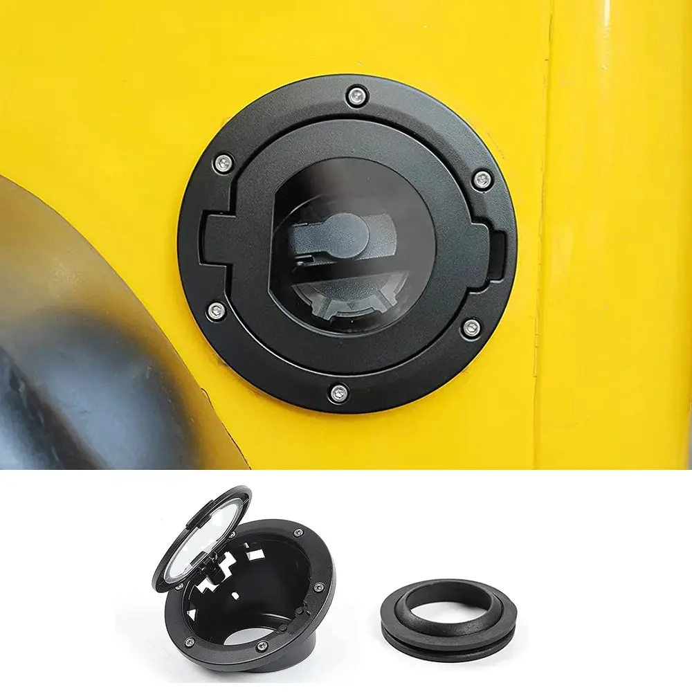 For 1997-2006 Jeep Wrangler TJ Fuel Filler Door Gas Tank Cap Cover Transparent Gas Cap Cover