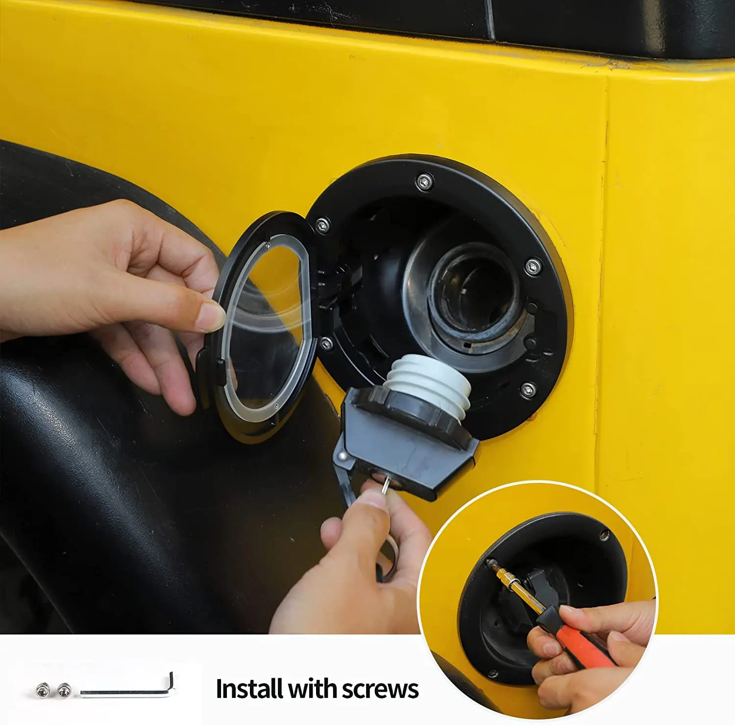 For 1997-2006 Jeep Wrangler TJ Fuel Filler Door Gas Tank Cap Cover Transparent Gas Cap Cover - Image 6