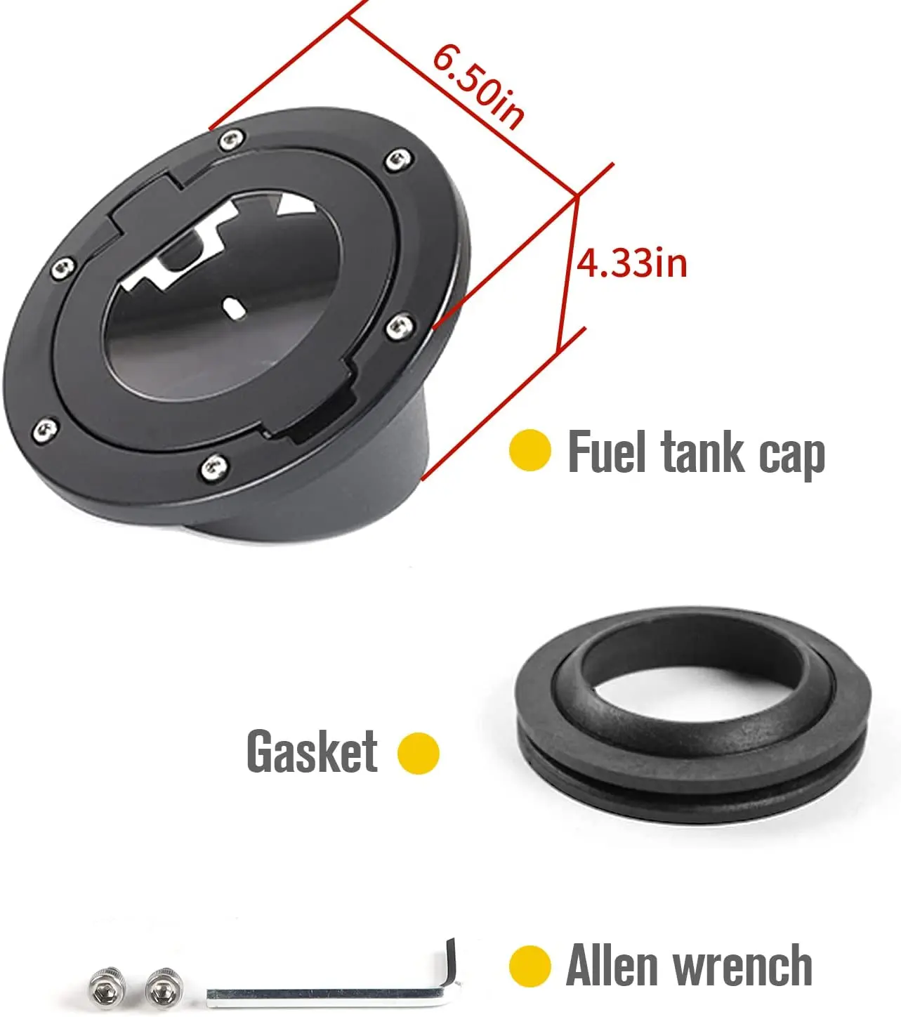 For 1997-2006 Jeep Wrangler TJ Fuel Filler Door Gas Tank Cap Cover Transparent Gas Cap Cover - Image 7