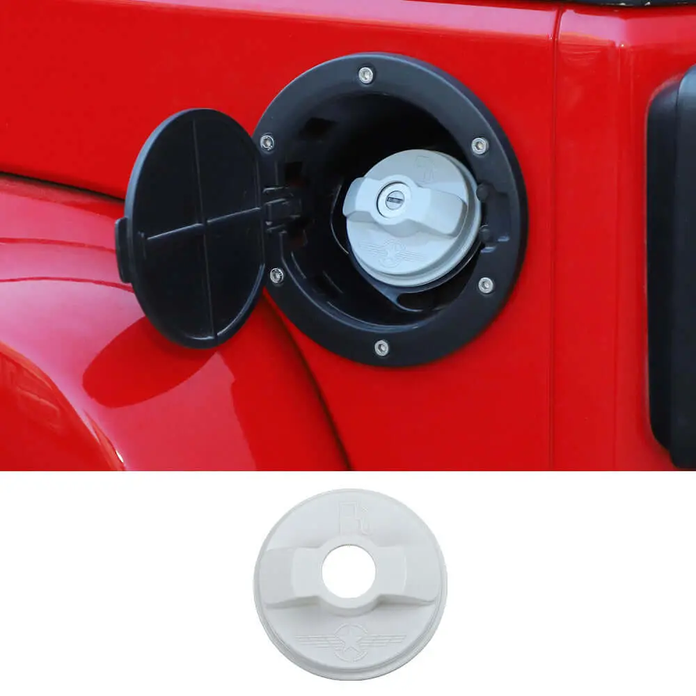 For Jeep Wrangler JK JKU JL JLU Fuel Tank Cap Cover Door Gas Filler Trim - Image 11