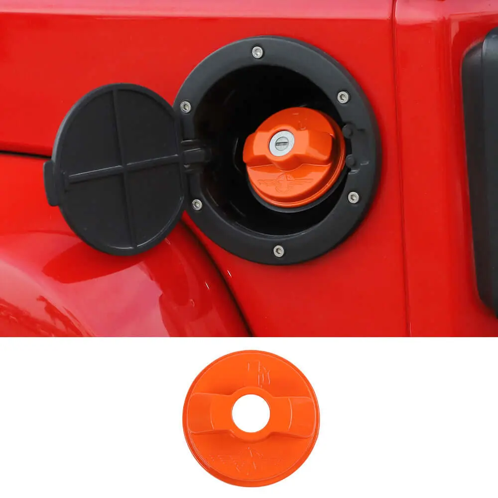 For Jeep Wrangler JK JKU JL JLU Fuel Tank Cap Cover Door Gas Filler Trim - Image 12