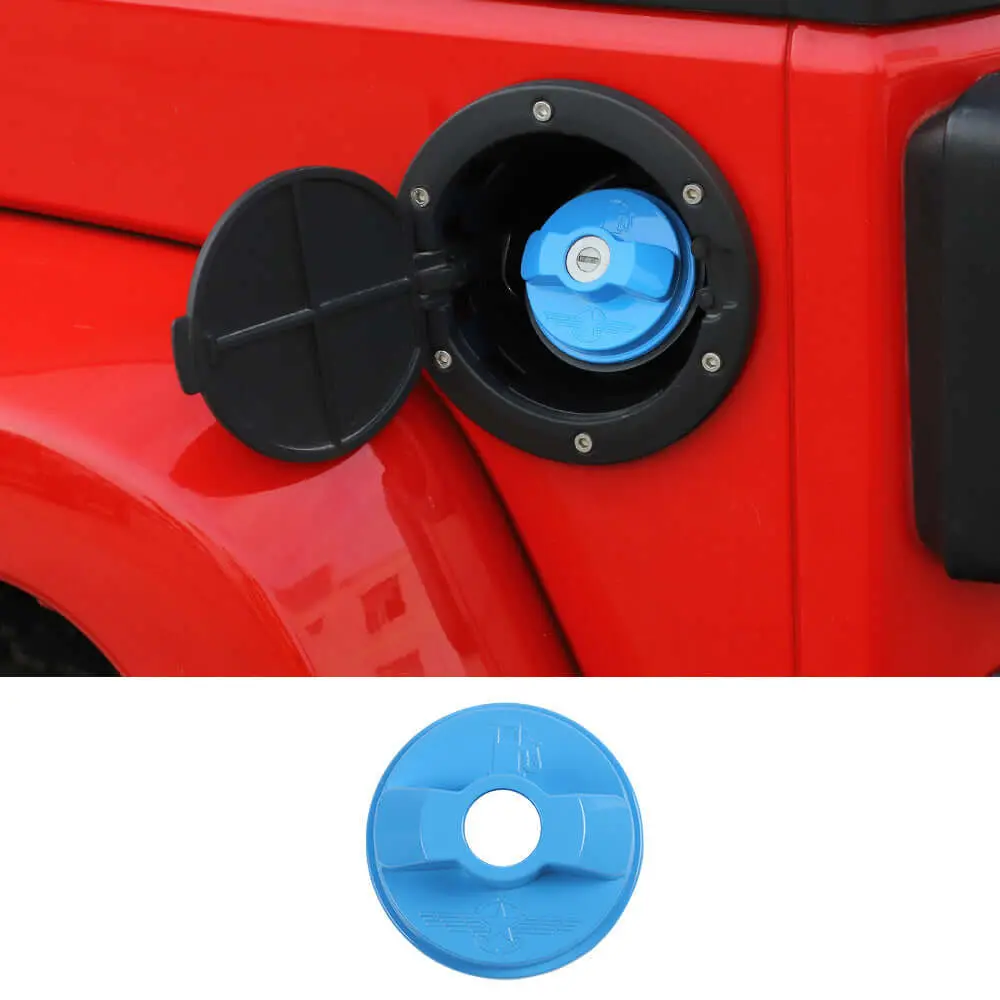 For Jeep Wrangler JK JKU JL JLU Fuel Tank Cap Cover Door Gas Filler Trim - Image 14