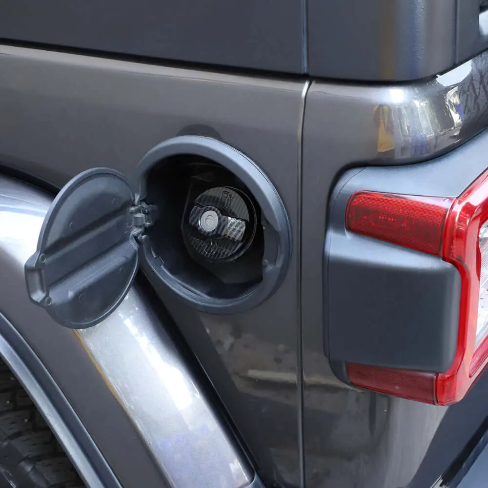 For Jeep Wrangler JK JKU JL JLU Fuel Tank Cap Cover Door Gas Filler Trim - Image 3