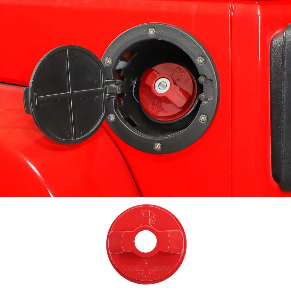 For Jeep Wrangler JK JKU JL JLU Fuel Tank Cap Cover Door Gas Filler Trim - Image 9