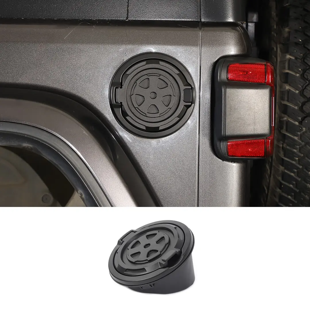 For 2018+ Jeep Wrangler JL Fuel Tank Gas Cap Cover Trim Black American Flag NOT FIT 4XE - Image 11