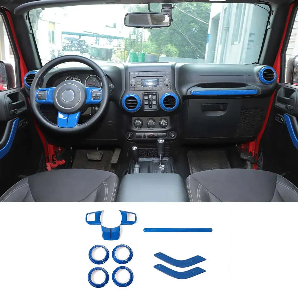 For 2011-2018 2Door Jeep Wrangler JK 10pc Full Set Interior Decor cover Trim Kit - Image 16