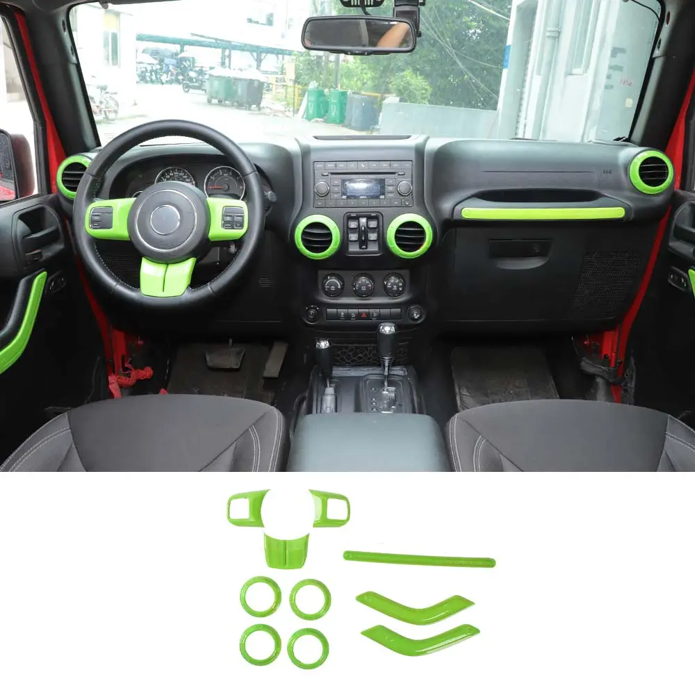 For 2011-2018 2Door Jeep Wrangler JK 10pc Full Set Interior Decor cover Trim Kit - Image 17