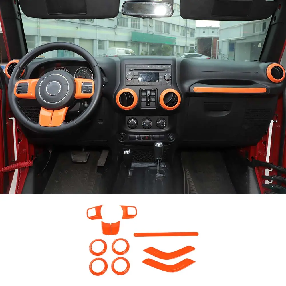For 2011-2018 2Door Jeep Wrangler JK 10pc Full Set Interior Decor cover Trim Kit - Image 19