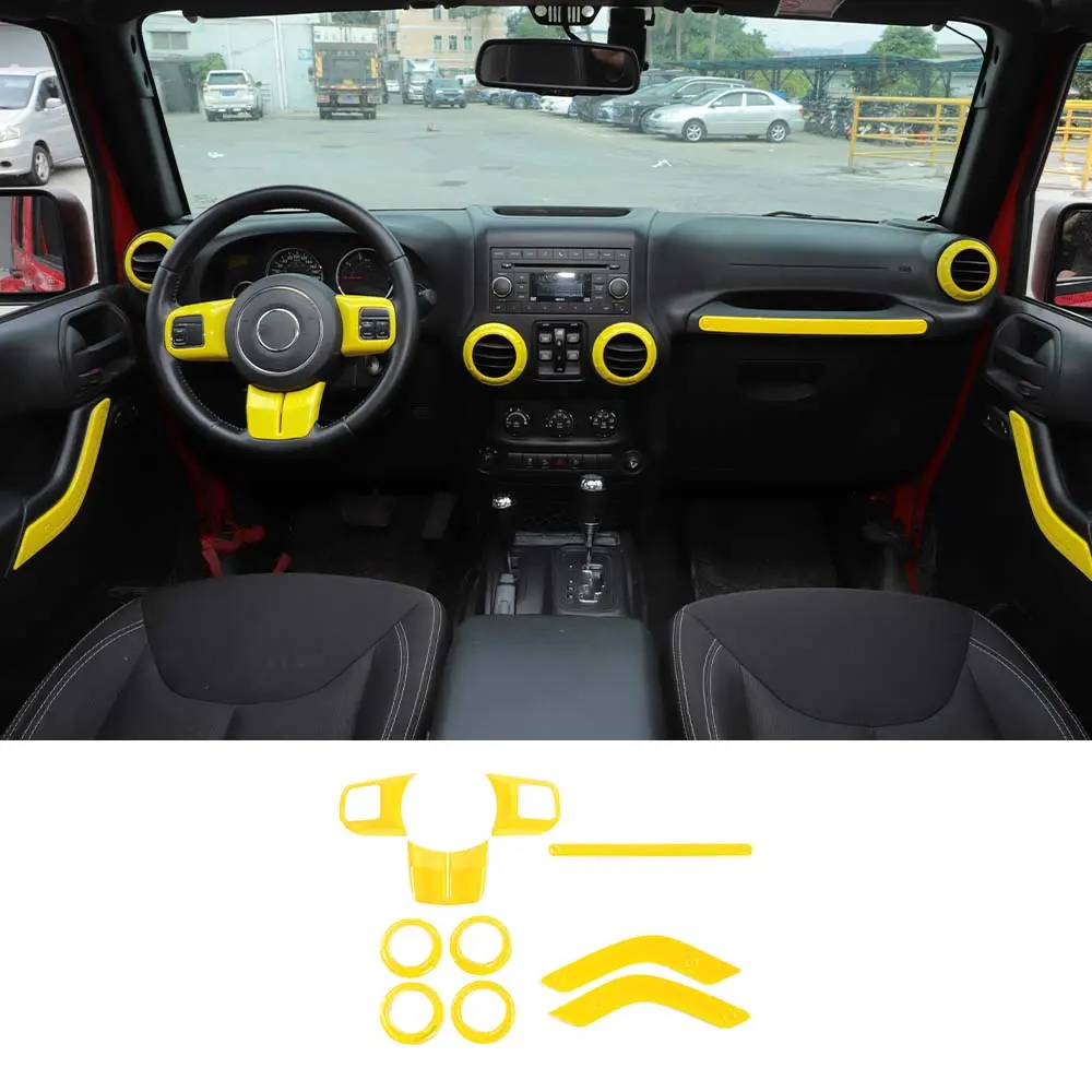 For 2011-2018 2Door Jeep Wrangler JK 10pc Full Set Interior Decor cover Trim Kit - Image 20