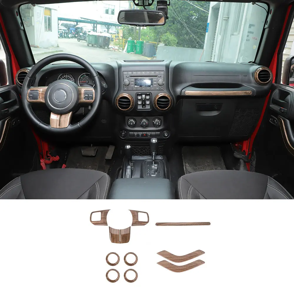 For 2011-2018 2Door Jeep Wrangler JK 10pc Full Set Interior Decor cover Trim Kit - Image 25