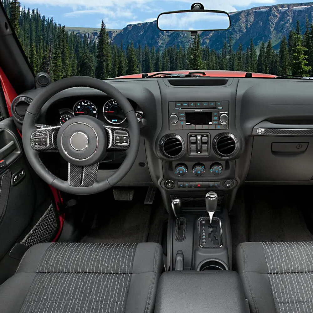For 2011-2018 2Door Jeep Wrangler JK 10pc Full Set Interior Decor cover Trim Kit - Image 7