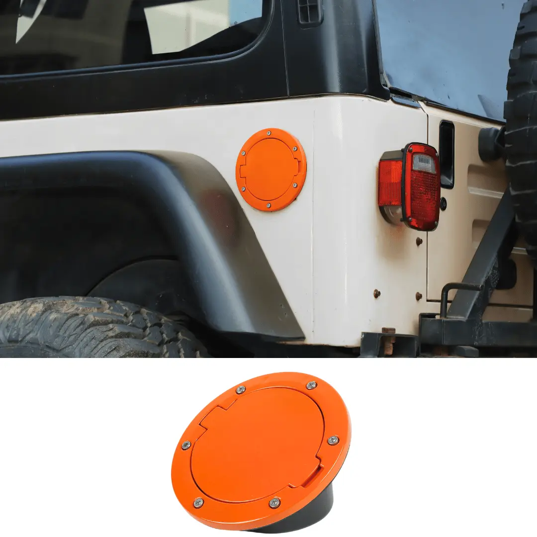 For 1997-2006 Jeep Wrangler TJ Door Fuel Filler Tank Gas Cap Cover Aluminum - Image 11