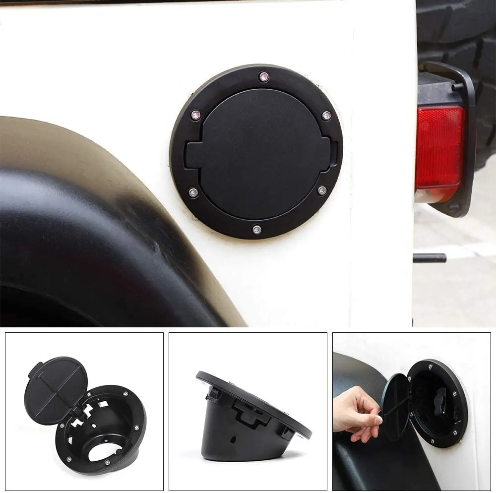 For 1997-2006 Jeep Wrangler TJ Door Fuel Filler Tank Gas Cap Cover Aluminum - Image 3